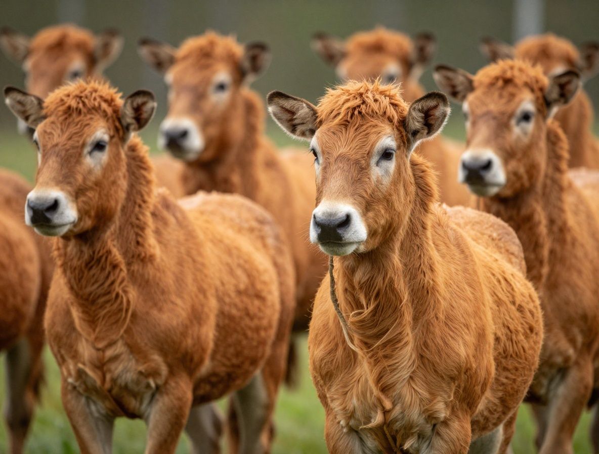 Täta klasar med orange havtornsbär på taggar grenar mot en grå höstlig skandinavisk bakgrund med vattendrag i fjärran